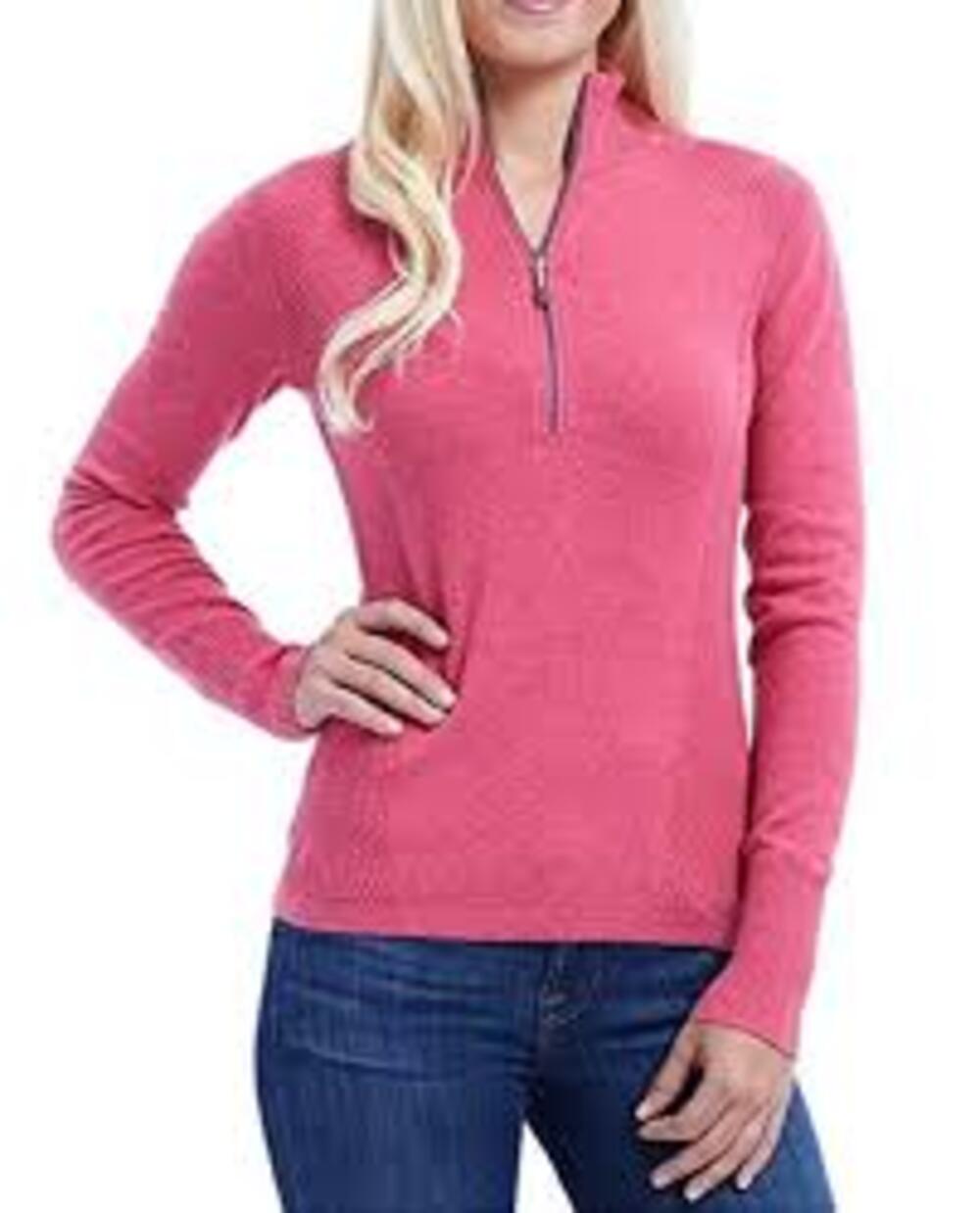 Eddie Bauer Pink Quarter-Zip Women's Sweater